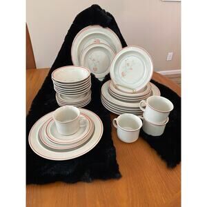 Vintage Anchor Hocking Coralsea Dishes Dinner Salad Cup and Saucers Bowls